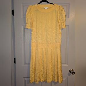 Yellow Women's Short-Sleeve Fit & Flare Dress